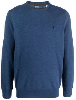 Ralph Lauren Blauwe Sweaters LS CN Pp-Lange Mouwen-Pullover Polo Ralph Lauren , Blue , Heren - 2Xl,Xl