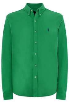 Ralph Lauren Casual Katoenen Piqué Overhemd Ralph Lauren , Green , Heren - 2Xl,Xl,M,S
