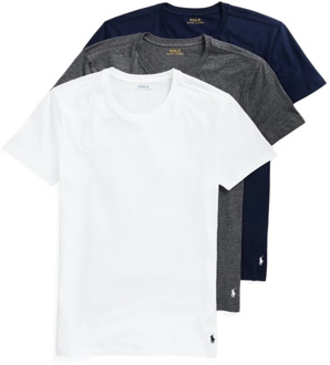 Ralph Lauren Classic Crew T-shirts in 3-pack Antraciet