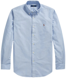 Ralph Lauren Custom fit button-down overhemd van katoen Lichtblauw - XXL