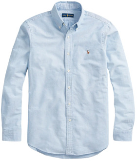 Ralph Lauren Custom fit button-down overhemd van katoen Lichtblauw - XXL