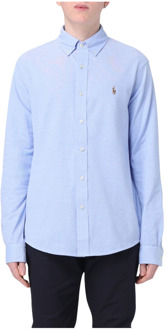 Ralph Lauren Custom fit button-down overhemd van katoen Lichtblauw - XXL