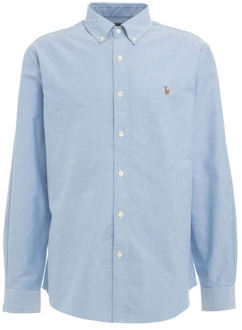 Ralph Lauren Custom fit button-down overhemd van katoen Lichtblauw