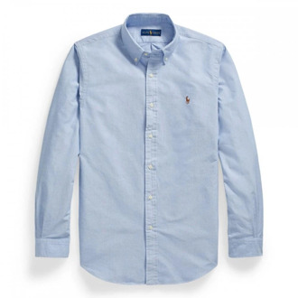 Ralph Lauren Custom fit button-down overhemd van katoen Lichtblauw