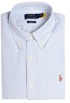 Ralph Lauren Custom fit button-down overhemd van katoen Middenblauw