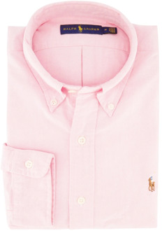 Ralph Lauren Custom fit button-down overhemd van katoen Roze - XL