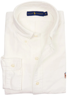 Ralph Lauren Custom fit button-down overhemd van katoen Wit - XL