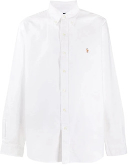 Ralph Lauren Custom fit button-down overhemd van katoen Wit - XXL