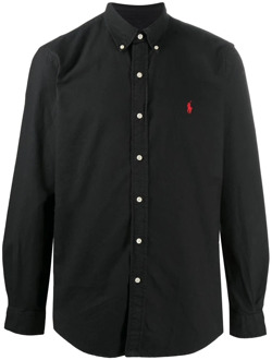 Ralph Lauren Custom fit overhemd met button down-kraag Zwart - XL