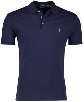 Ralph Lauren Custom slim fit polo met logo Donkerblauw