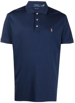 Ralph Lauren Custom slim fit polo met logo Donkerblauw