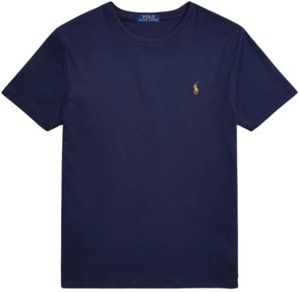 Ralph Lauren Custom slim fit T-shirt met ronde hals French Navy