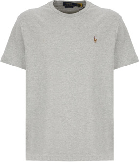 Ralph Lauren Custom slim fit T-shirt met ronde hals Grijs - XXL