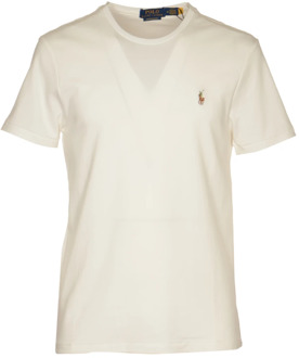 Ralph Lauren Custom slim fit T-shirt met ronde hals Wit - XXL