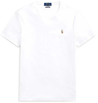 Ralph Lauren Custom slim fit T-shirt met ronde hals Wit - XXL