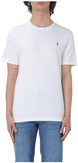 Ralph Lauren Custom slim fit T-shirt met ronde hals Wit