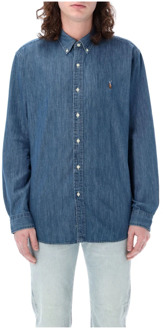 Ralph Lauren Denim Custom Fit Button-Down Shirt Ralph Lauren , Blue , Heren - XL