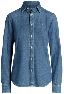 Ralph Lauren Denim Overhemd Polo Ralph Lauren , Blue , Dames - 3XS