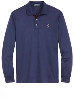 Ralph Lauren Donkerblauw Polo Shirt met Lange Mouwen Ralph Lauren , Blue , Heren - 6XL