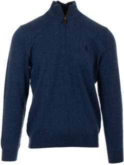 Ralph Lauren Donkerblauwe Wollen Coltrui met Hoge Kraag Ralph Lauren , Blue , Heren