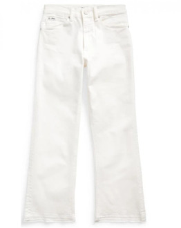 Ralph Lauren Flare Denim Jeans met Hoge Taille Polo Ralph Lauren , Beige , Dames - W28,W27