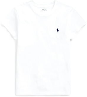 Ralph Lauren Geborduurd Pony Katoenen T-shirt Ralph Lauren , White , Dames - M