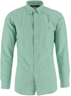 Ralph Lauren Geruite Katoenen Overhemd met Logoborduursel Polo Ralph Lauren , Green , Heren - S