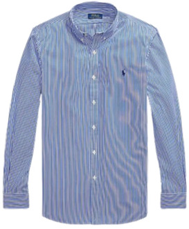 Ralph Lauren Gestreept Blauw/Wit Overhemd - Iconisch Logo Ralph Lauren , Blue , Heren - Xl,L,M,S