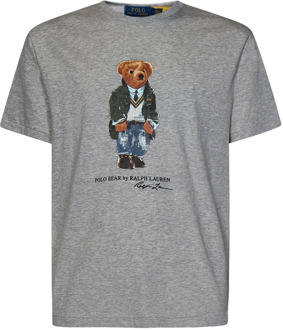 Ralph Lauren Grijze Polo Bear Grafische T-shirts en Polos Polo Ralph Lauren , Gray , Heren - Xl,S