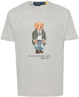 Ralph Lauren Grijze Polo Bear T-shirts en Polos Polo Ralph Lauren , Gray , Heren - Xl,L,S
