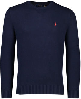 Ralph Lauren Grofgebreide trui met logoborduring Donkerblauw