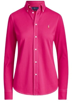 Ralph Lauren Heidi Gewatteerde Gebreide Polo Shirt Polo Ralph Lauren , Pink , Dames - S,2Xs