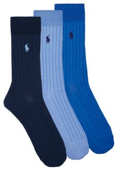Ralph Lauren High socks Polo Ralph Lauren EGYPTIAN CTN CREW SOCK 3 PACK" Blauw - 43 / 46