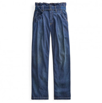 Ralph Lauren Hoge Taille Paperbag Jeans Polo Ralph Lauren , Blue , Dames - W28