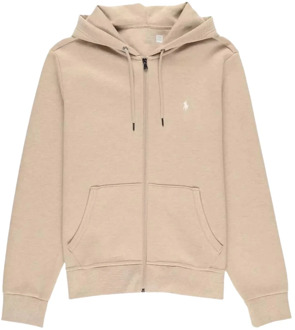 Ralph Lauren Hooded Sweatvest met Rits Sand Heather - XL - Heren