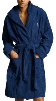 Ralph Lauren Hooded Terry Bathrobe Blauw - L/XL