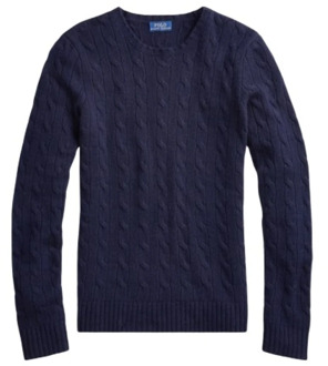 Ralph Lauren Iconische Cashmere Polo Sweater Polo Ralph Lauren , Blue , Dames - Xl,S,Xs