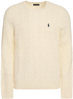 Ralph Lauren Kabelgebreide Kasjmier Trui Ralph Lauren , Beige , Heren - Xl,L,M