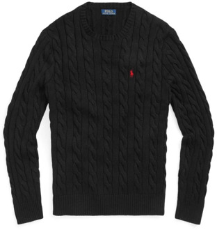 Ralph Lauren Kabelgebreide trui met logoborduring Black - XL