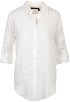 Ralph Lauren Karrie Lange Mouw Wit Overhemd Ralph Lauren , White , Dames - L,M,S,Xs