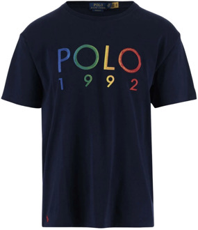 Ralph Lauren Katoenen T-shirt met Logo Borduurwerk Polo Ralph Lauren , Blue , Heren - Xl,L,M,S