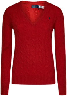 Ralph Lauren Kimberly Lange Mouw Pullover - XL, Faded Red Ralph Lauren , Red , Dames - M,S
