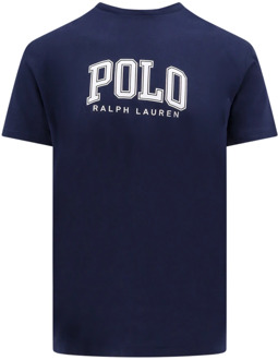 Ralph Lauren Klassiek Logo Print Katoenen T-Shirt Polo Ralph Lauren , Blue , Heren - S