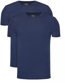 Ralph Lauren Klassiek Marineblauw Glad T-Shirt (2-Pack) Ralph Lauren , Blue , Heren - 2Xl,Xl,L,M