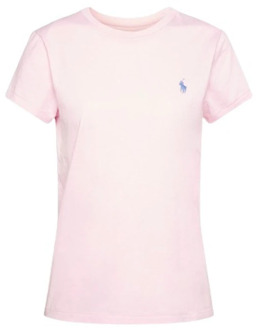 Ralph Lauren Klassiek Ronde-Hals T-Shirt Polo Ralph Lauren , Pink , Dames - 2XL