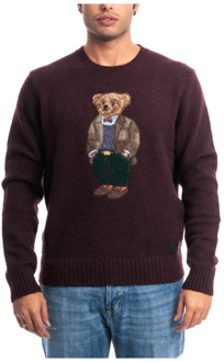 Ralph Lauren Klassieke Crewneck Sweater met Polo Bear Polo Ralph Lauren , Red , Heren