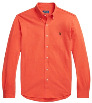 Ralph Lauren Klassieke Katoenen Piqué Overhemd Polo Ralph Lauren , Orange , Dames - Xl,L