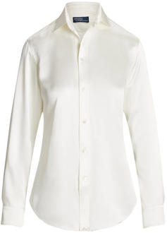 Ralph Lauren Klassieke Zijden Overhemd Polo Ralph Lauren , White , Dames - Xl,L,M,S,Xs,2Xs