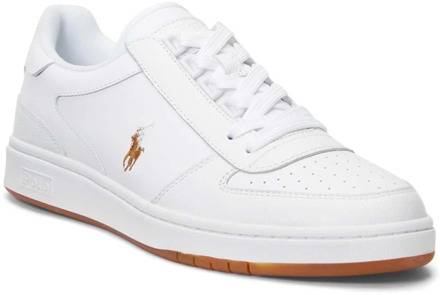 Ralph Lauren Klieke Urban Style Leren Court Sneakers Polo Ralph Lauren , White , Heren - 40 Eu,45 EU