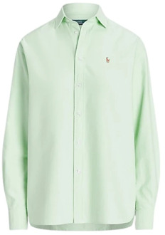 Ralph Lauren Lange Mouw Knoopsluiting Shirt Polo Ralph Lauren , Green , Dames - Xl,L,M,S,Xs